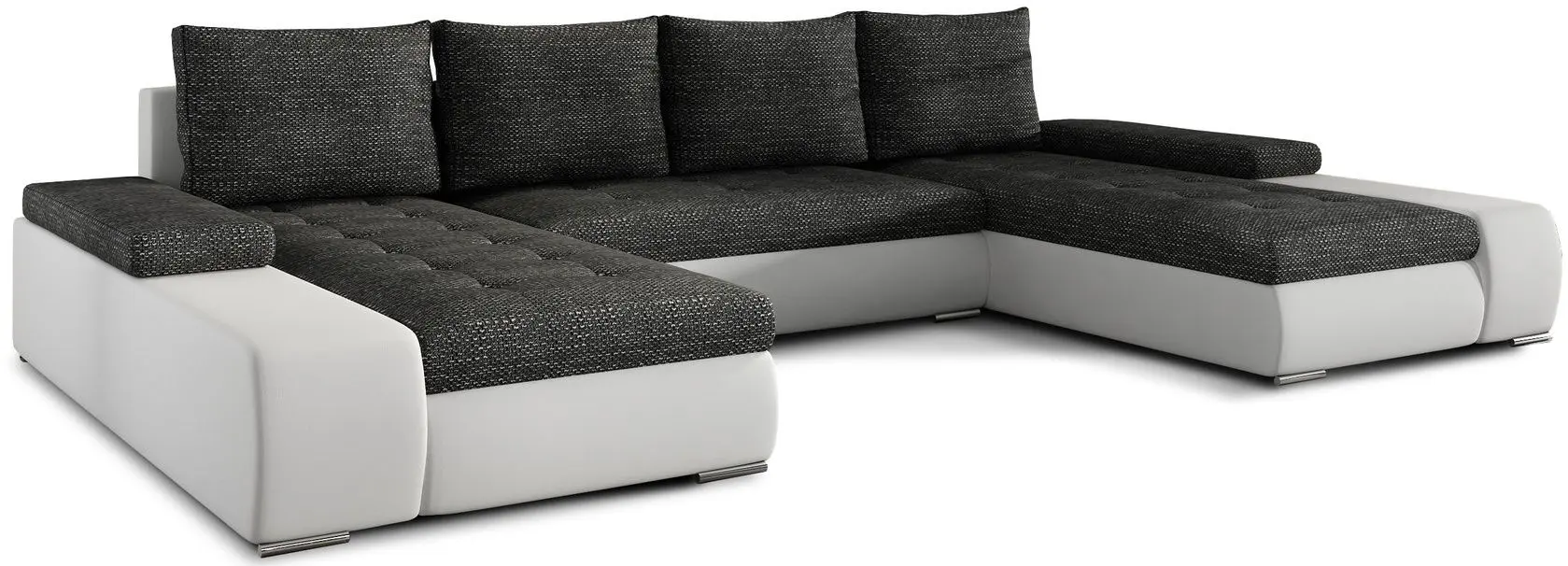 Canapea in forma de U Eltap Marino Berlin 02/Soft 17 (Black/White)