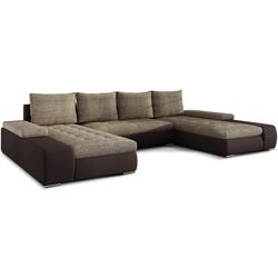 Canapea in forma de U Eltap Marino Berlin 03/Soft 66 (Beige/Brown Dark)