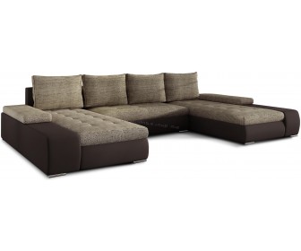 Canapea in forma de U Eltap Marino Berlin 03/Soft 66 (Beige/Brown Dark)