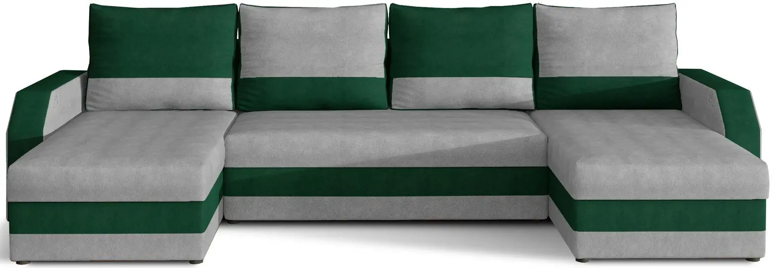 Canapea in forma de U Eltap Marion Paros 05/Kronos 19 (Gray Light/Green)