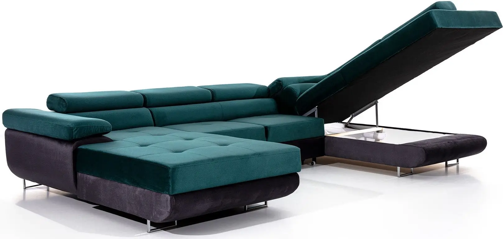 Canapea in forma de U Eltap Rodrigo Dora 85/Dora 90 Left (Turquoise/Gray)