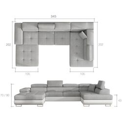 Canapea in forma de U Eltap Rodrigo Inari 96/Soft 29 Right (Gray Dark) Thumb