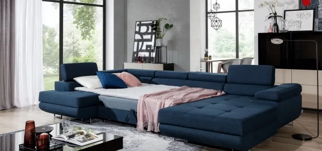 Canapea in forma de U Eltap Rodrigo Left Omega 86 (Blue)