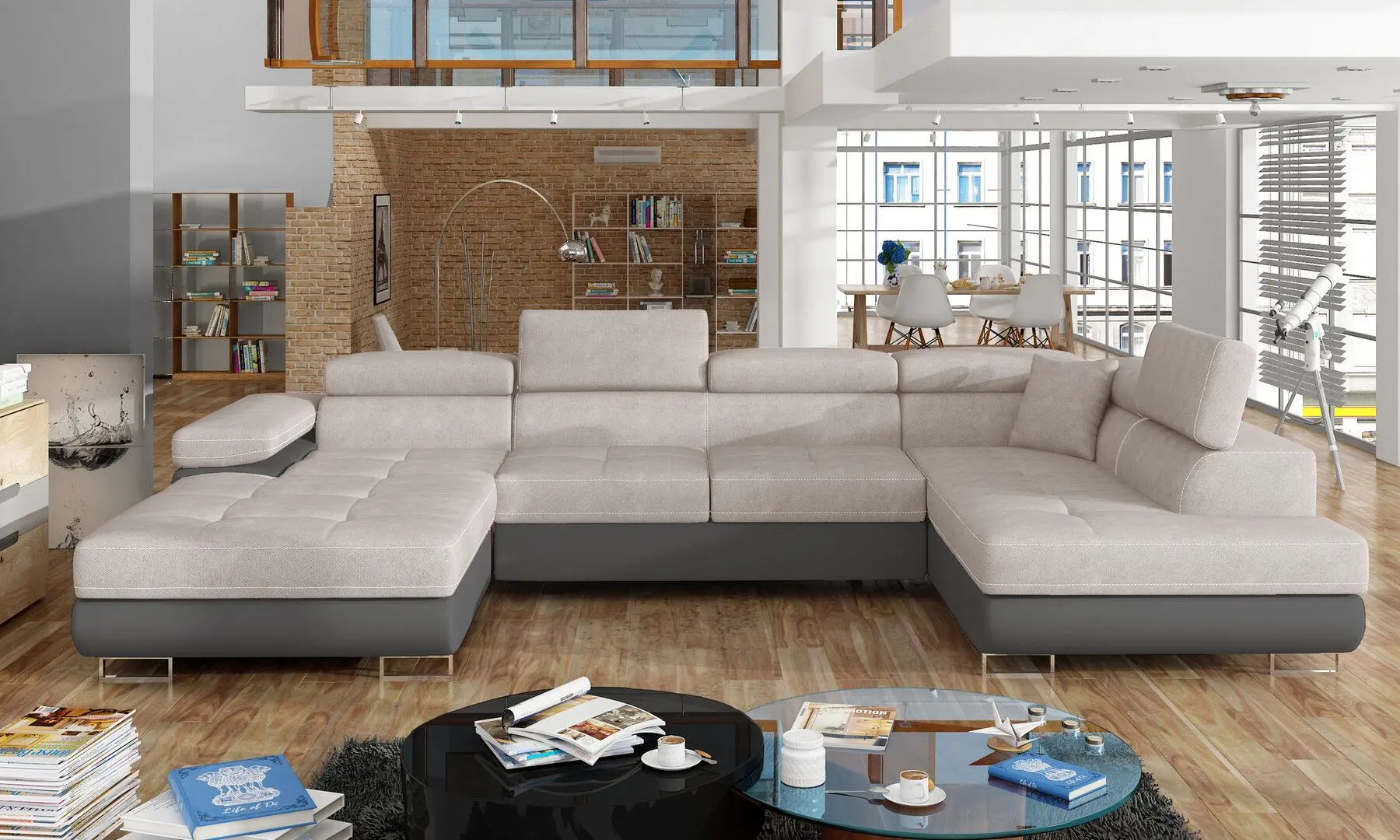 Canapea in forma de U Eltap Rodrigo Soro 83/Soft 29 Left (Gray Light/Gray Dark)