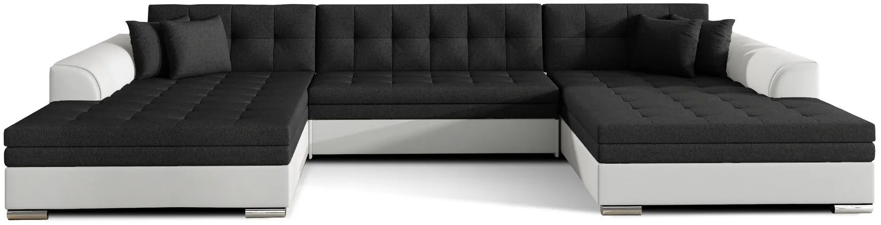 Canapea in forma de U Eltap Vento Inari 100/Soft 17 (Black/White)