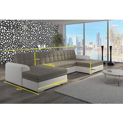 Canapea in forma de U Eltap Vento Sawana 05/Soft 11 (Gray/Black) Thumb