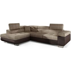 Canapea de colt Eltap Anton Berlin 03/Soft 66 Left (Beige/Brown Dark)