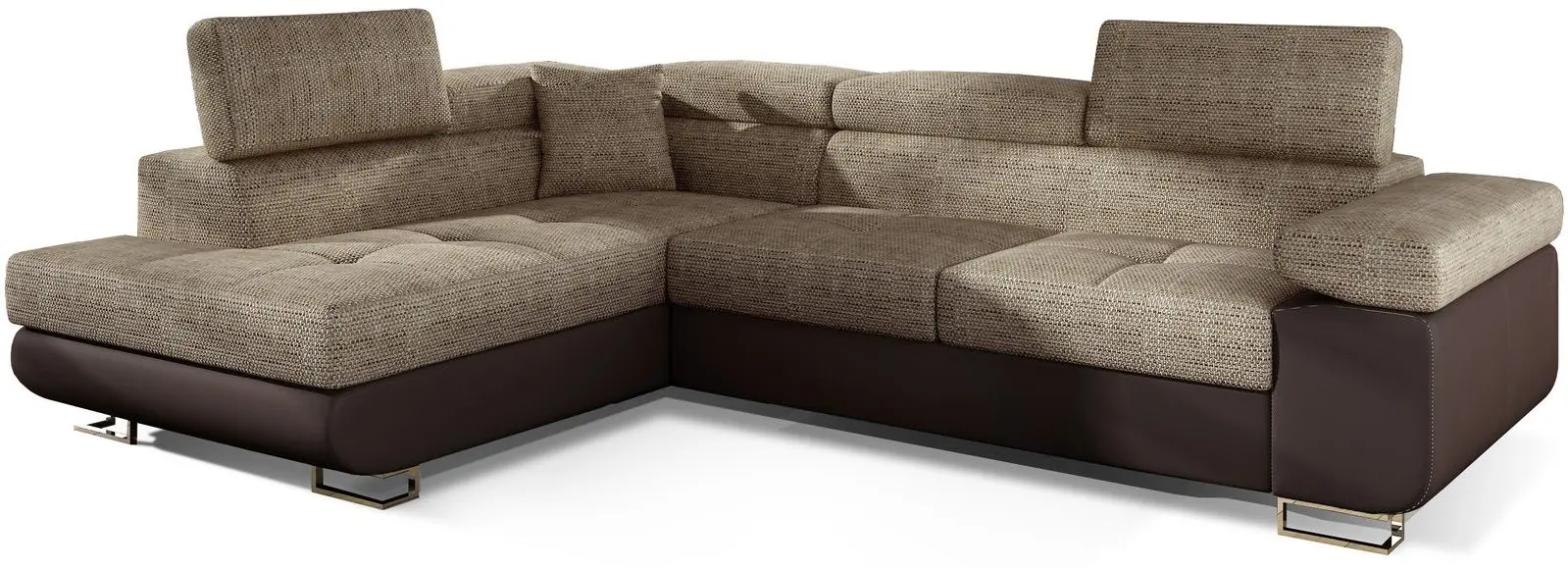 Canapea de colt Eltap Anton Berlin 03/Soft 66 Left (Beige/Brown Dark)