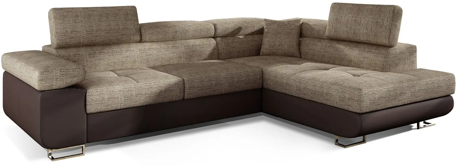 Canapea de colt Eltap Anton Berlin 03/Soft 66 Right (Beige/Brown Dark)