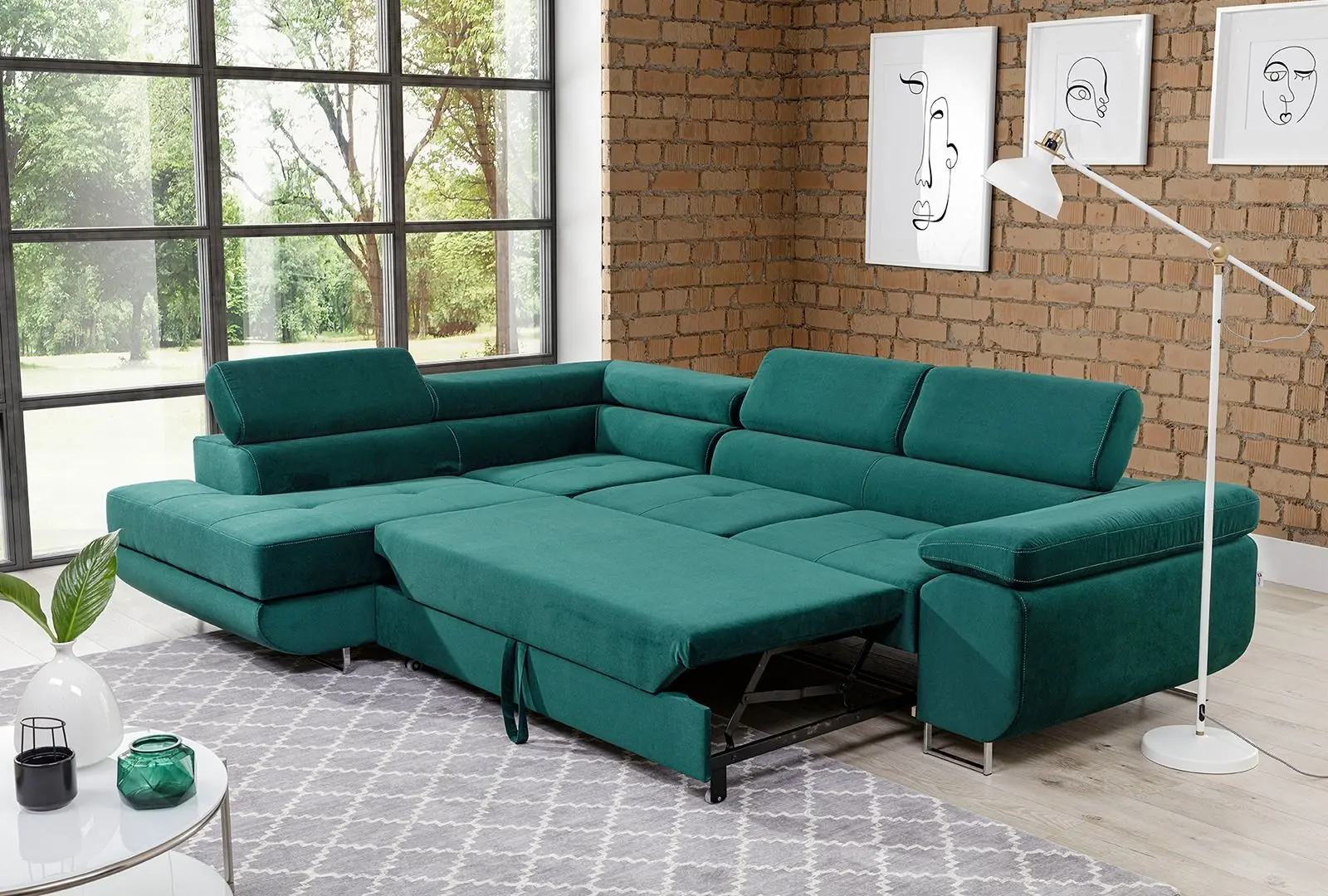 Canapea de colt Eltap Anton Kronos 19 Right (Green)