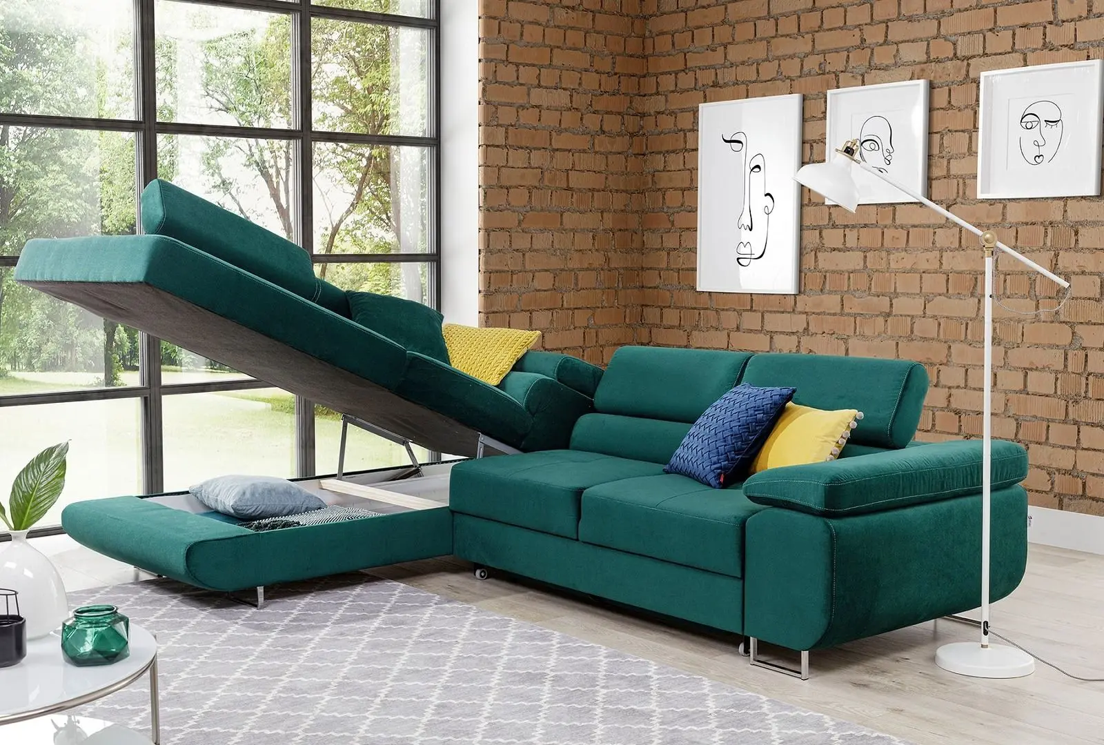 Canapea de colt Eltap Anton Kronos 19 Right (Green)