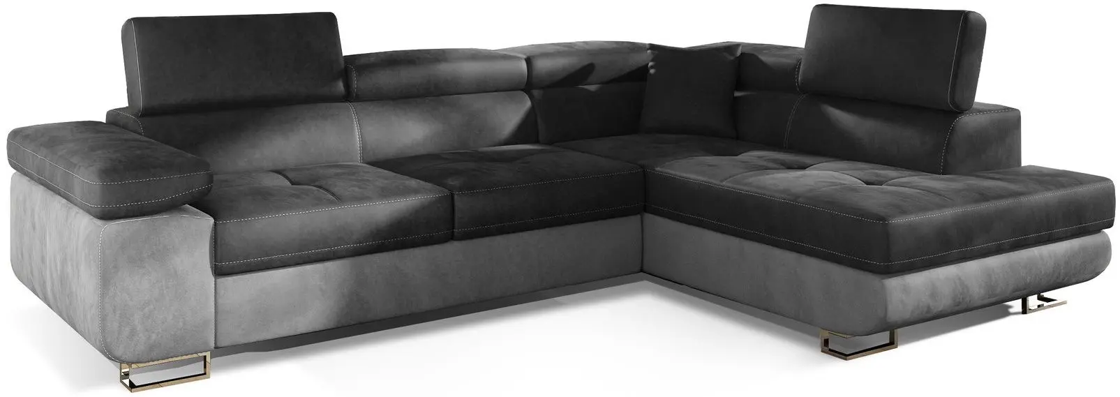 Диван угловой Eltap Anton Monolith 97/Monolith 84 Right (Dark Graphite/Light Gray)