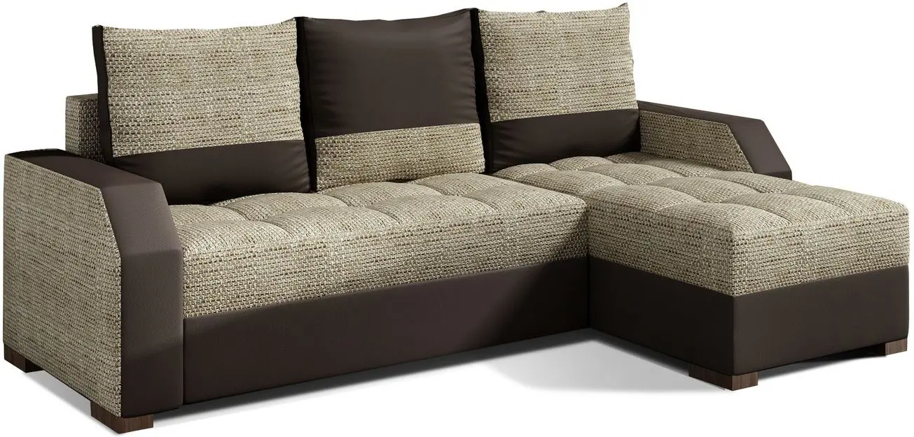 Canapea de colt Eltap Aris Berlin 03/Soft 66 (Beige/Brown Dark)