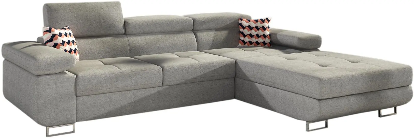 Canapea de colt Eltap Armando Gusto 88/Zigzag 60 Right (Gray Light)