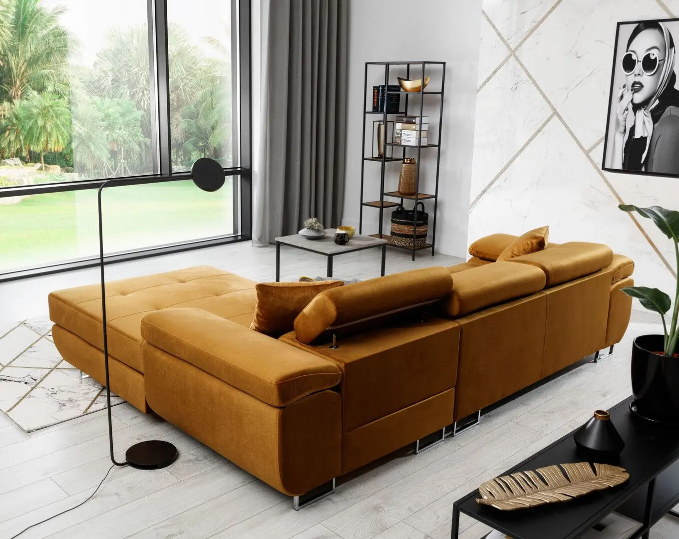 Canapea de colt Eltap Armando Monolith 48 Right (Mustard)