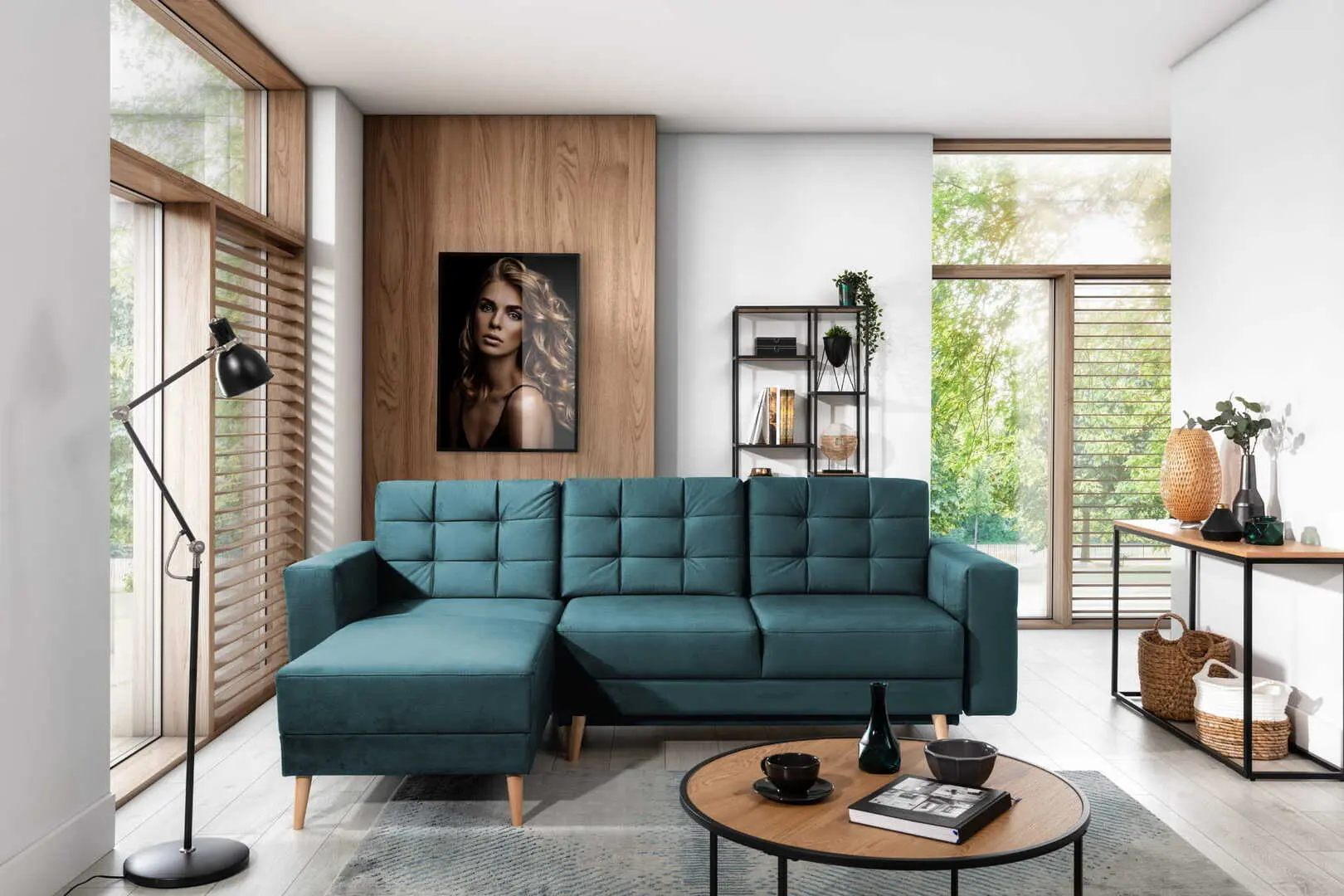 Canapea de colt Eltap Asgard L Monolith 76 (Gray-Blue)