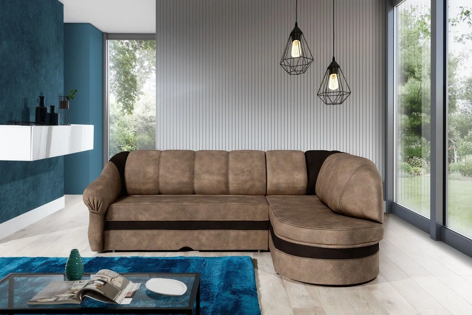 Canapea de colt Eltap Benano Monolith 09/Monolith 29 Left (Brown Light/Brown Dark)