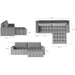 Canapea de colt Eltap Bonett Monolith 84 Right (Gray Light) Thumb