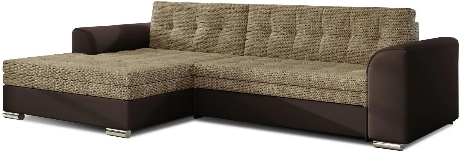 Canapea de colt Eltap Conforti Berlin 03/Soft 66 Left (Beige/Brown Dark)