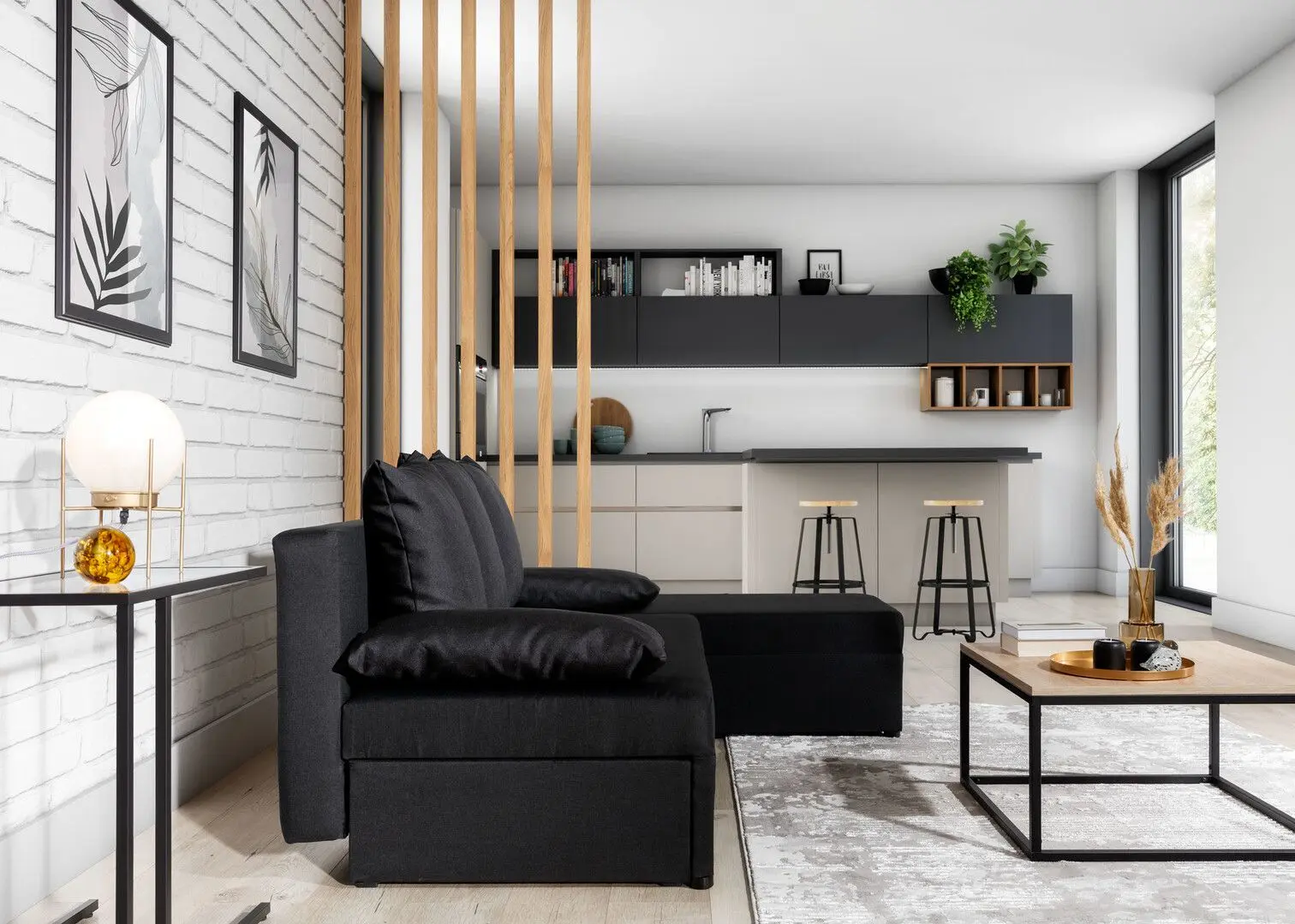 Canapea de colt Eltap Gino Sawana 14 (Black)