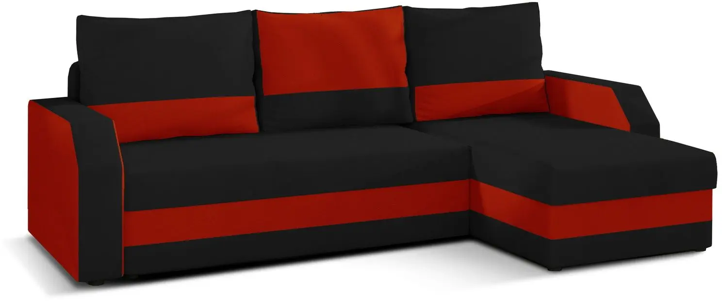 Canapea de colt Eltap Giulio Alova 04/Alova 46 (Black/Red)