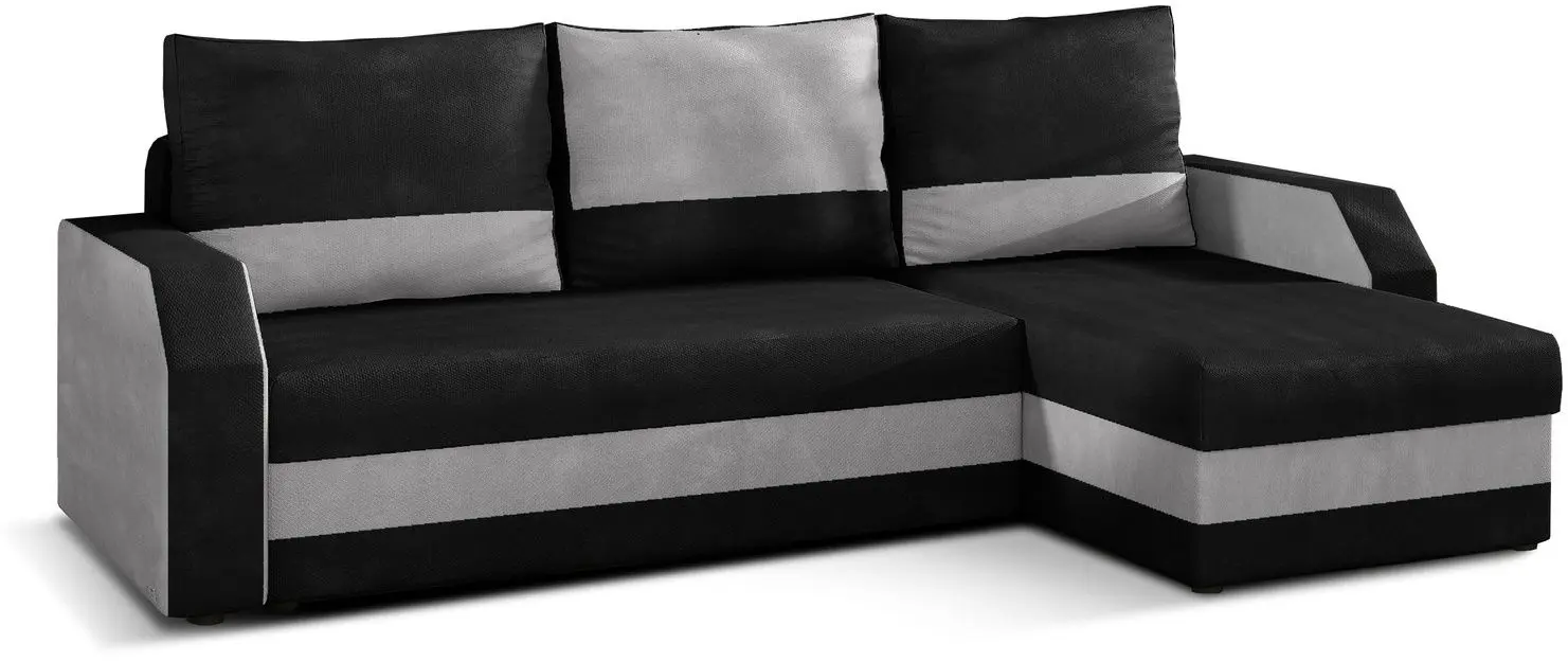 Canapea de colt Eltap Giulio Kronos 07/Paros 05 (Black/Gray Light)