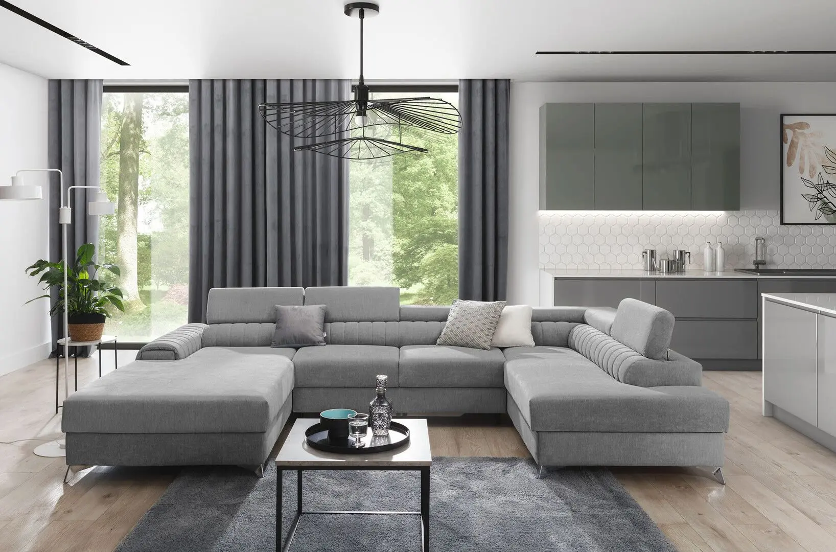 Canapea in forma de U Eltap Lacante Gojo 4 Right (Gray)