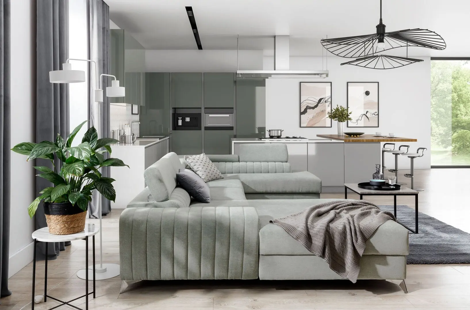 Canapea in forma de U Eltap Lacante Gojo 4 Right (Gray)