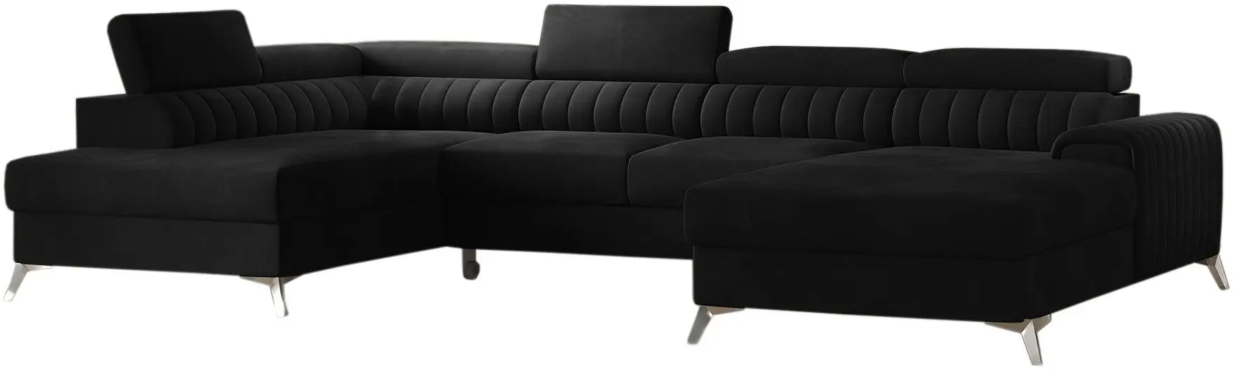 Canapea in forma de U Eltap Lacante Loco 10 Left (Black)