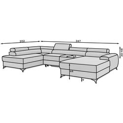 Canapea in forma de U Eltap Lacante Loco 25 Left (Burgundy) Thumb