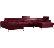 Canapea in forma de U Eltap Lacante Loco 25 Right (Burgundy)