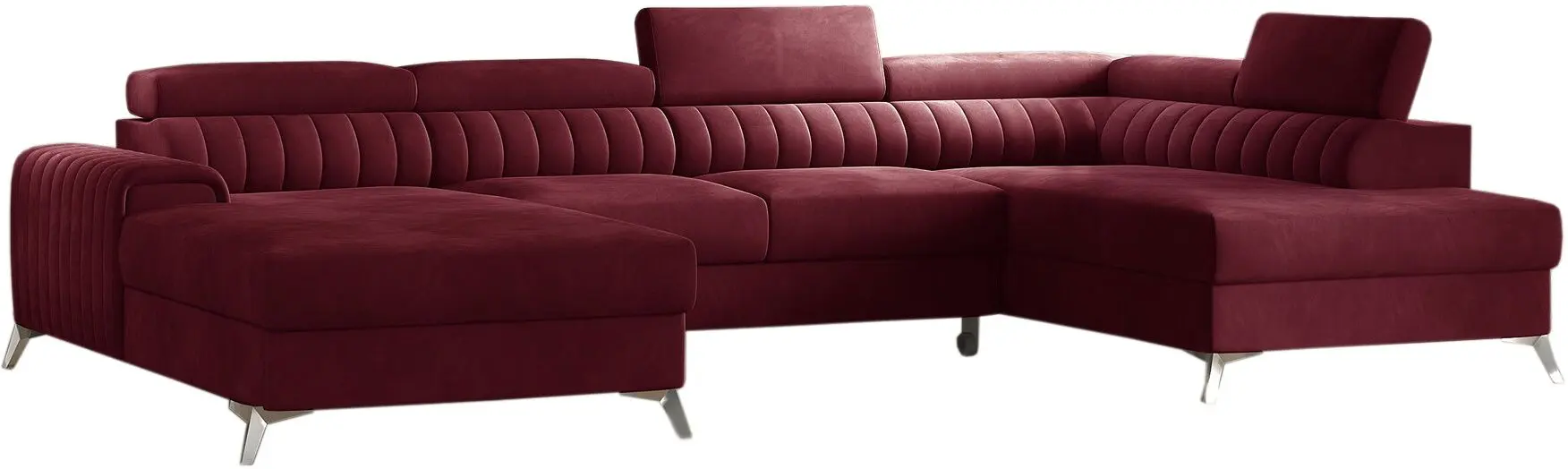 Canapea in forma de U Eltap Lacante Loco 25 Right (Burgundy)