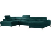 Canapea in forma de U Eltap Lacante Velvetmat 38 Left (Emerald)