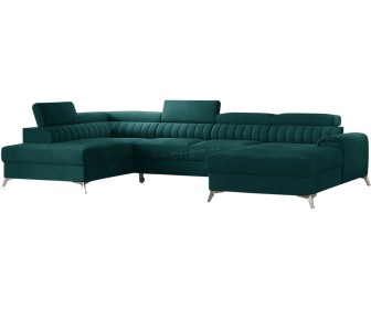 Canapea in forma de U Eltap Lacante Velvetmat 38 Left (Emerald)