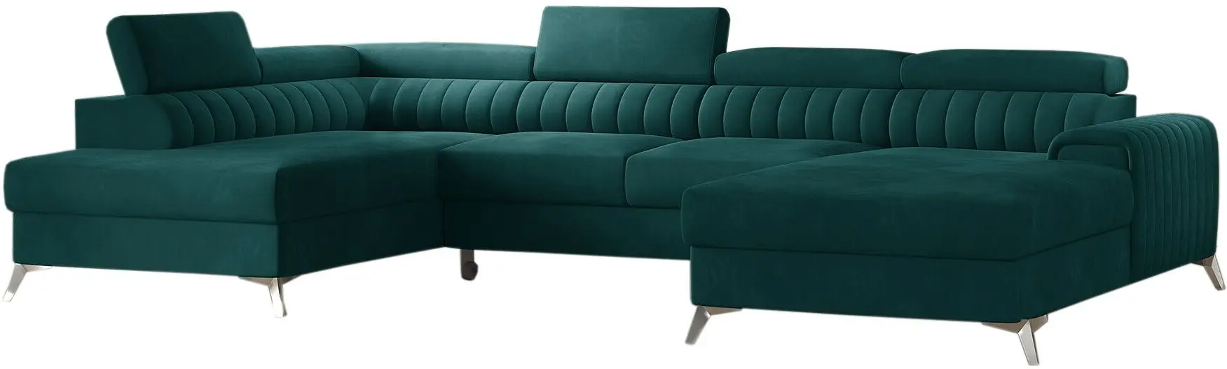 Canapea in forma de U Eltap Lacante Velvetmat 38 Left (Emerald)