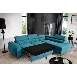 Canapea de colt Eltap Laurence Matt Velvet 75 Right (Turquoise Dark) Thumb