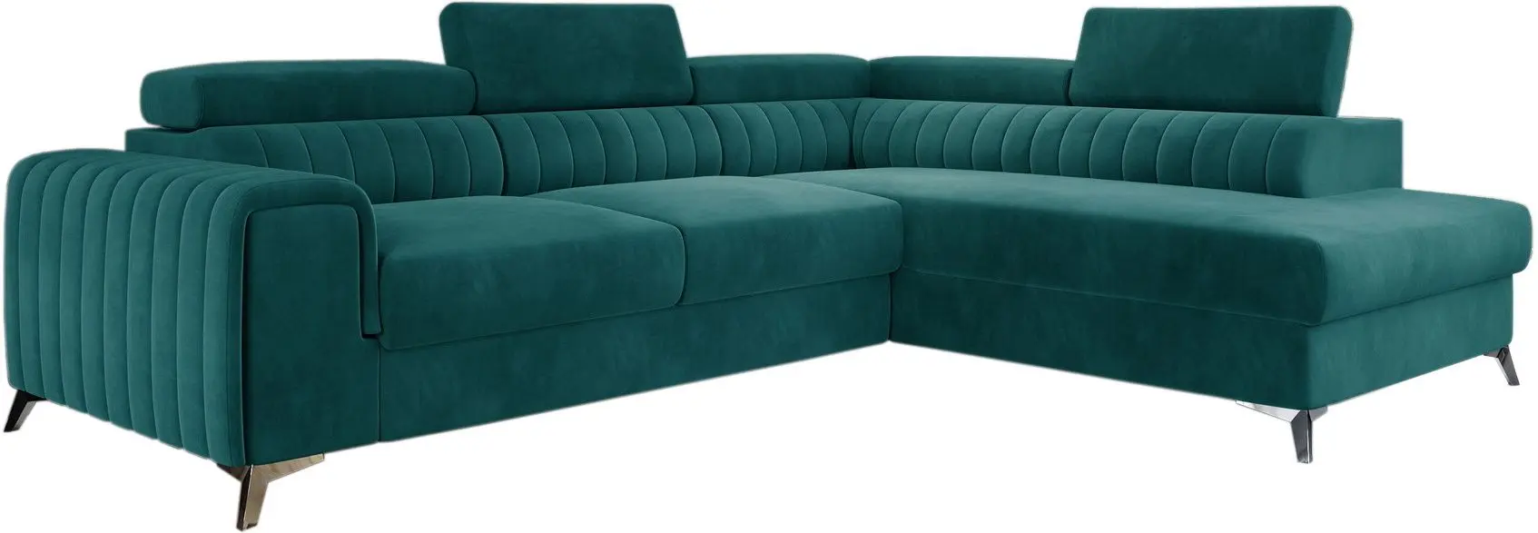 Canapea de colt Eltap Laurence Matt Velvet 75 Right (Turquoise Dark)