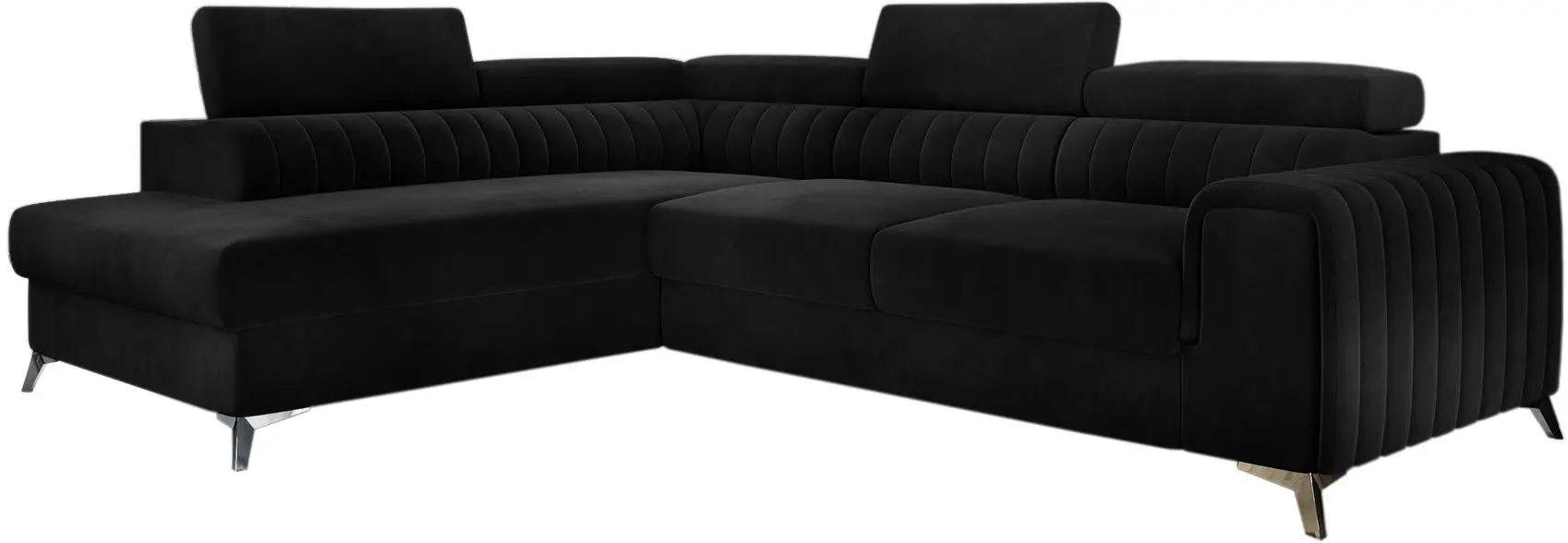 Canapea de colt Eltap Laurence Matt Velvet 99 Left (Black)