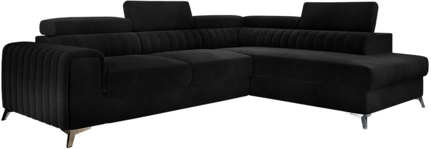 Canapea de colt Eltap Laurence Matt Velvet 99 Right (Black)