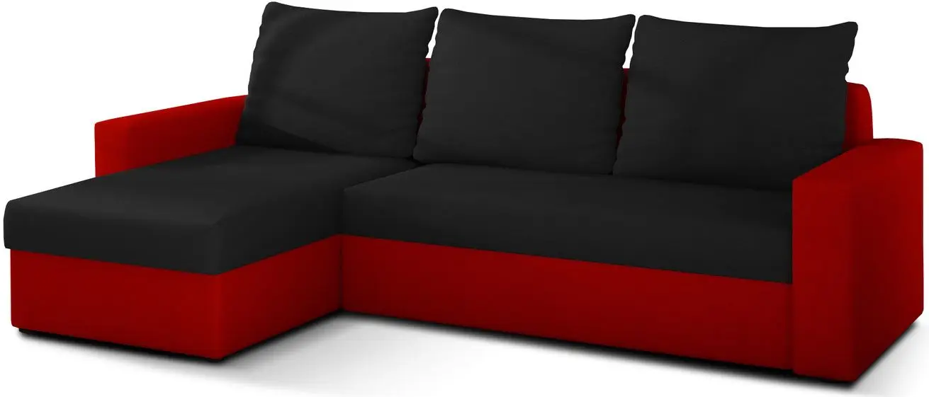 Canapea de colt Eltap Livio Alova 04/Alova 46 (Black/Red)