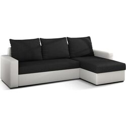 Canapea de colt Eltap Livio Sawana 14/Soft 17 (Black/White)