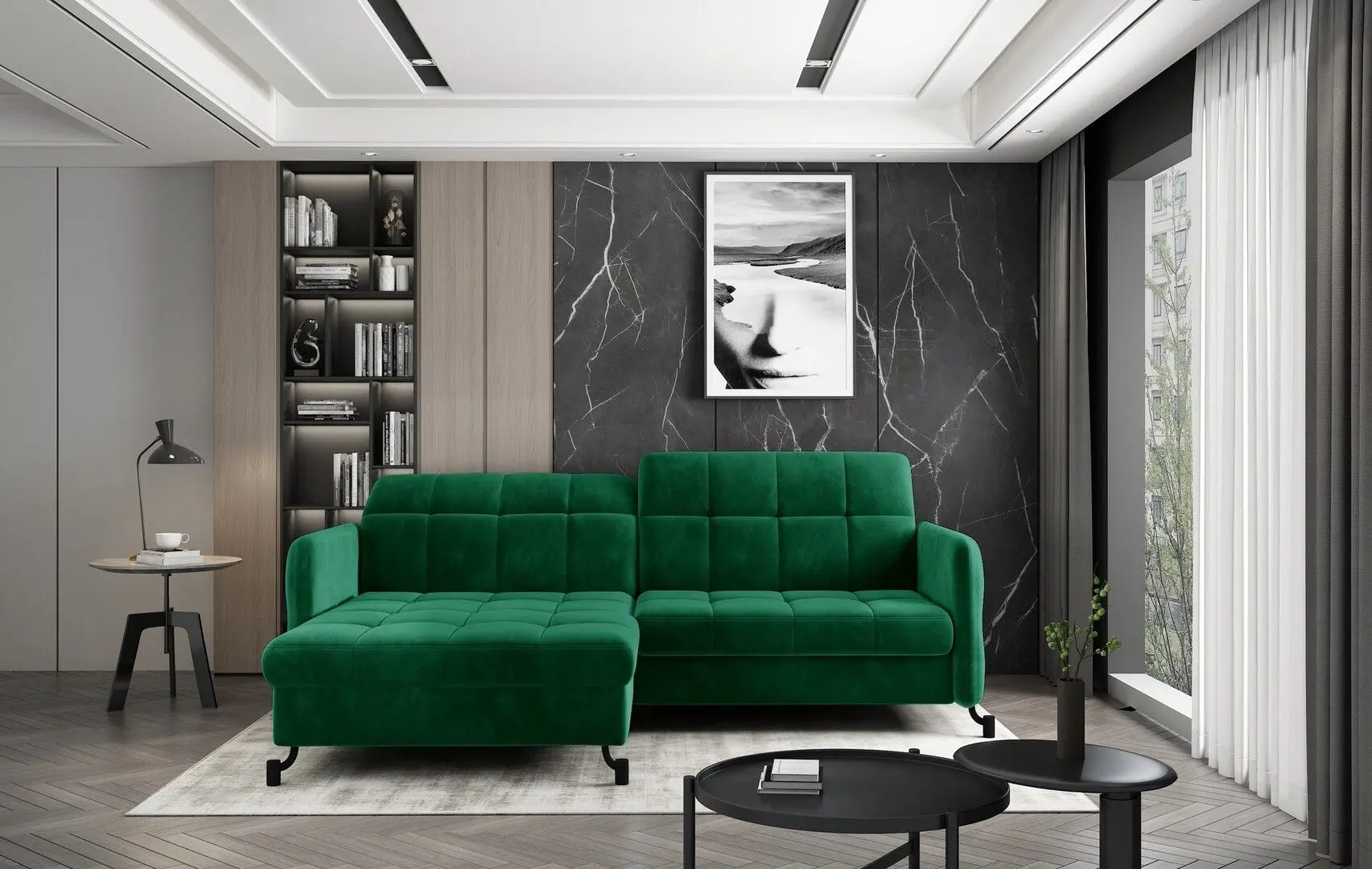 Canapea de colt Eltap Lorelle Kronos 19 Left (Green)