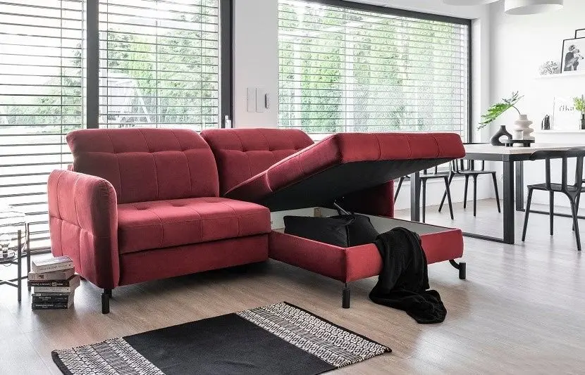 Canapea de colt Eltap Lorelle Left Riviera 59 (Burgundy)