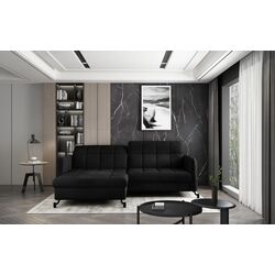 Canapea de colt Eltap Lorelle Matt Velvet 99 Left (Black) Thumb