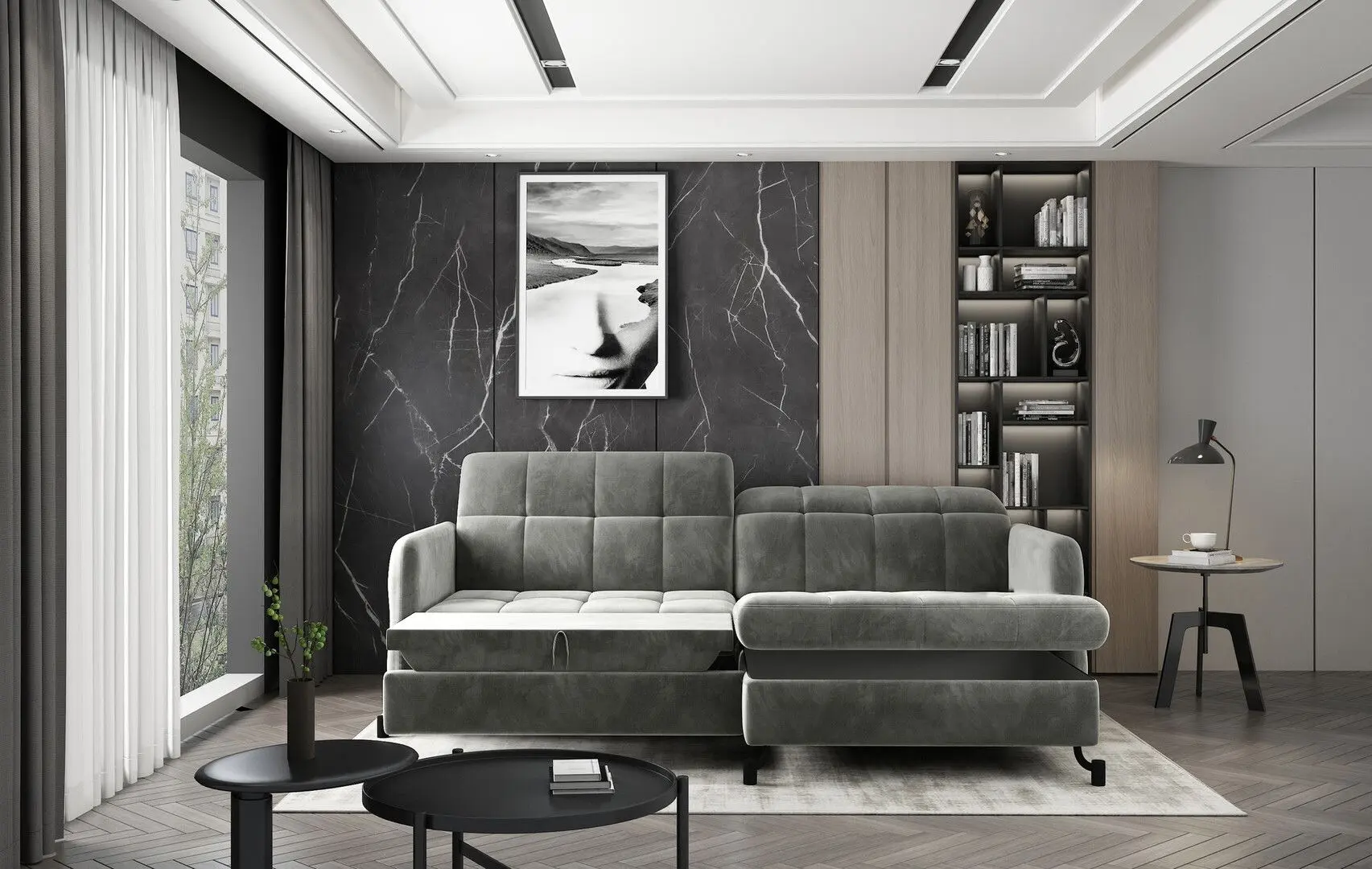 Диван угловой Eltap Lorelle Monolith 97 Right (Dark Graphite)