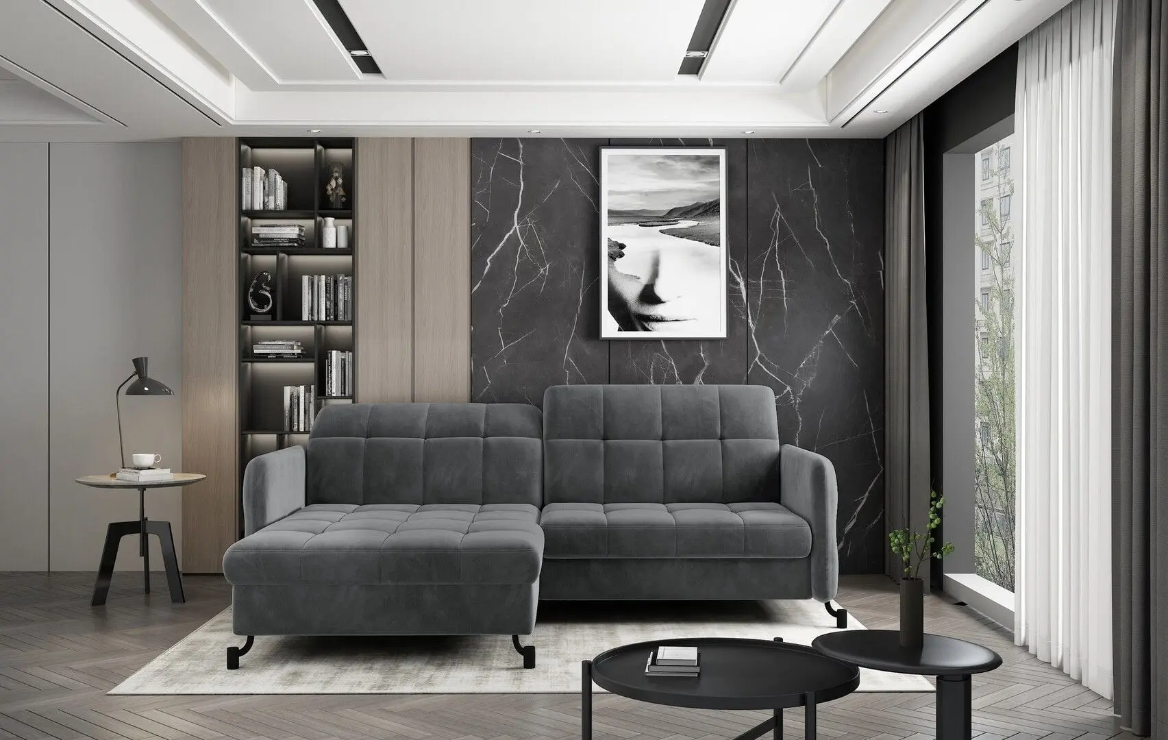 Canapea de colt Eltap Lorelle Paros 06 Right (Graphite)