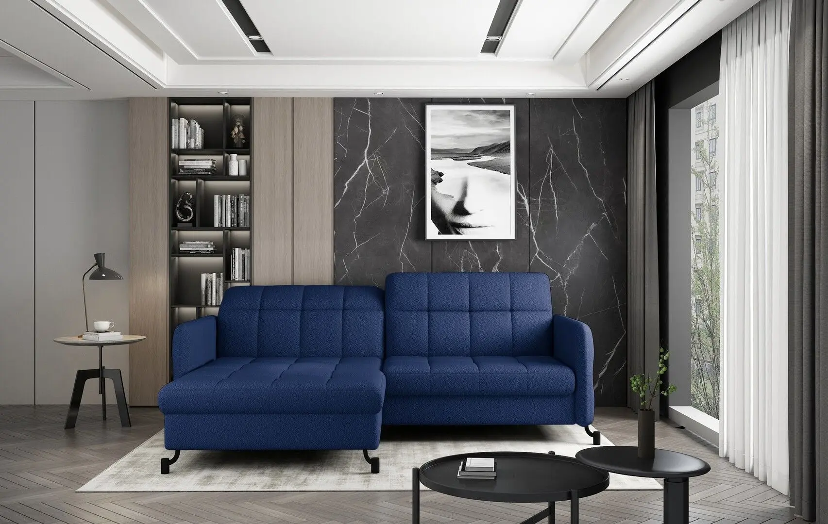 Диван угловой Eltap Lorelle Solar 79 Left (Navy Blue)