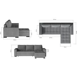 Диван угловой Eltap Newark Berlin 01/Soft 17 (Gray/White) Thumb