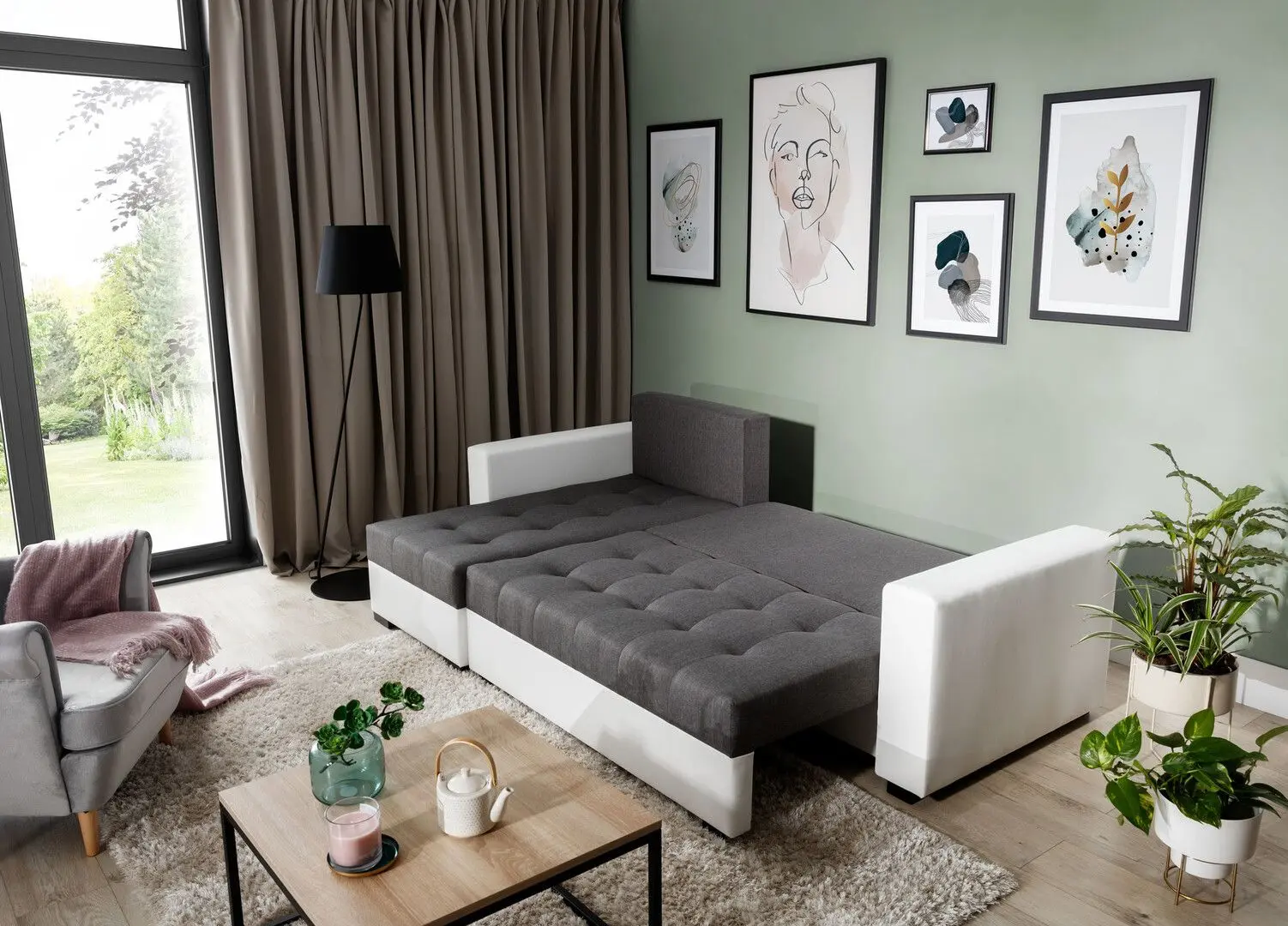 Диван угловой Eltap Newark Berlin 01/Soft 17 (Gray/White)