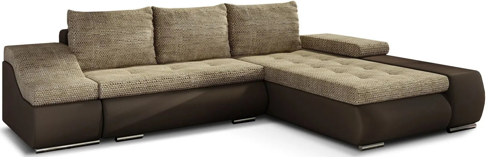 Canapea de colt Eltap Ontario Berlin 03/Soft 66 Right (Beige/Brown Dark)